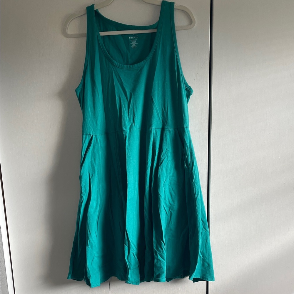 Torrid size 2 Teal cotton fit and flare dress. Excellent condition!
